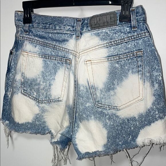 Gitano Blue Distressed Jean Shorts with Frayed Hem - Picture 4 of 7